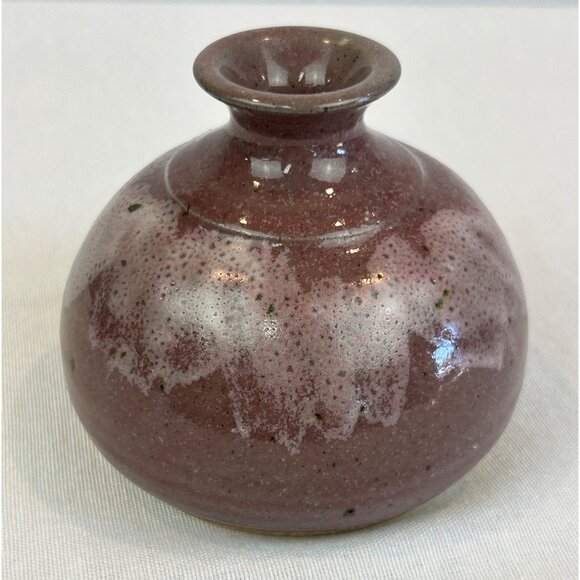 Handmade Ceramic Bead Oil Lamp Speckled Glaze Finish Signed By Artist - Picture 2 of 8